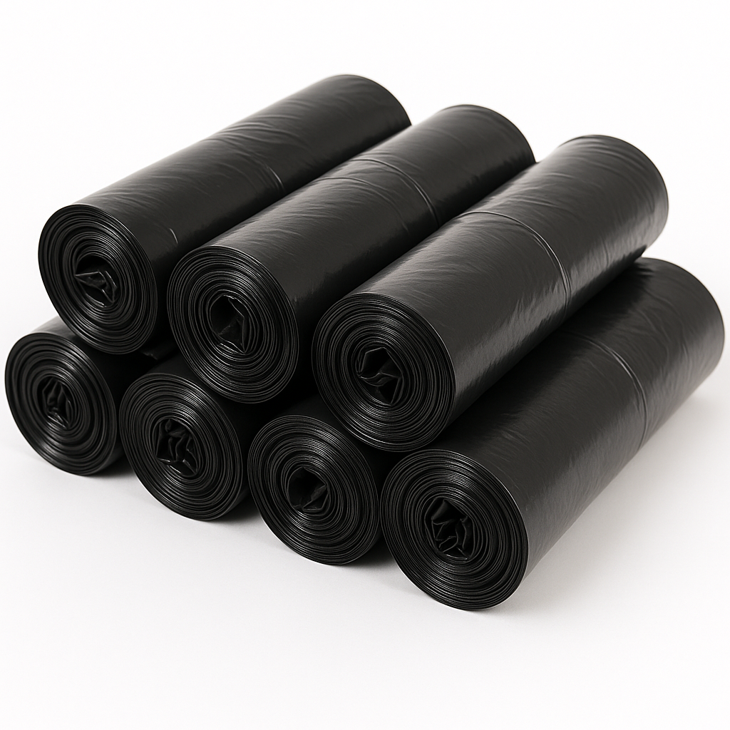 Sac poubelle 130 L noir 82x110 38u– Carton de 200