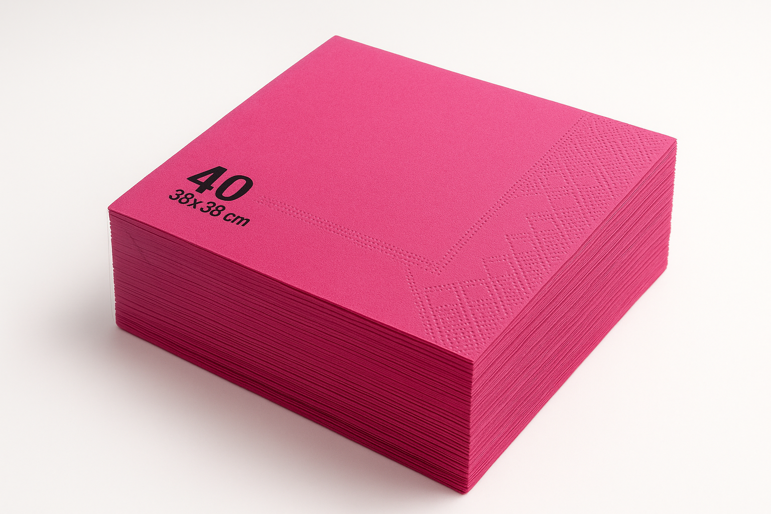 Serviettes en papier Fushia – 38×38 Paq 40