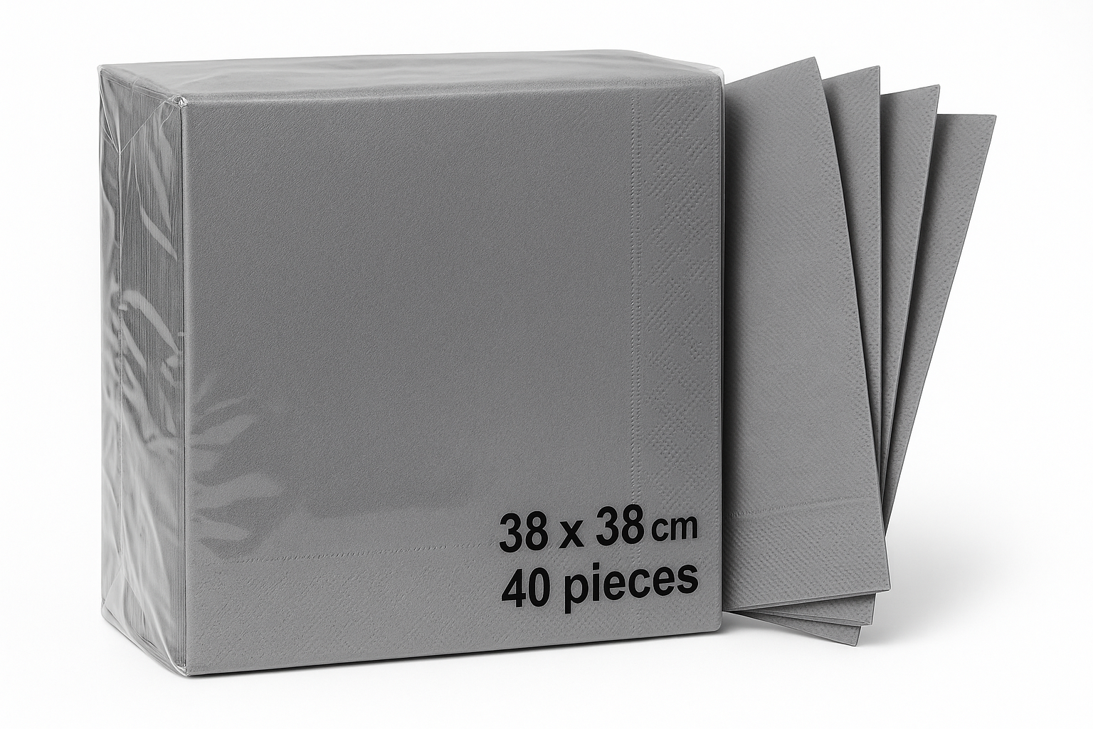 Serviettes en papier Gris – 38×38 Paq 40