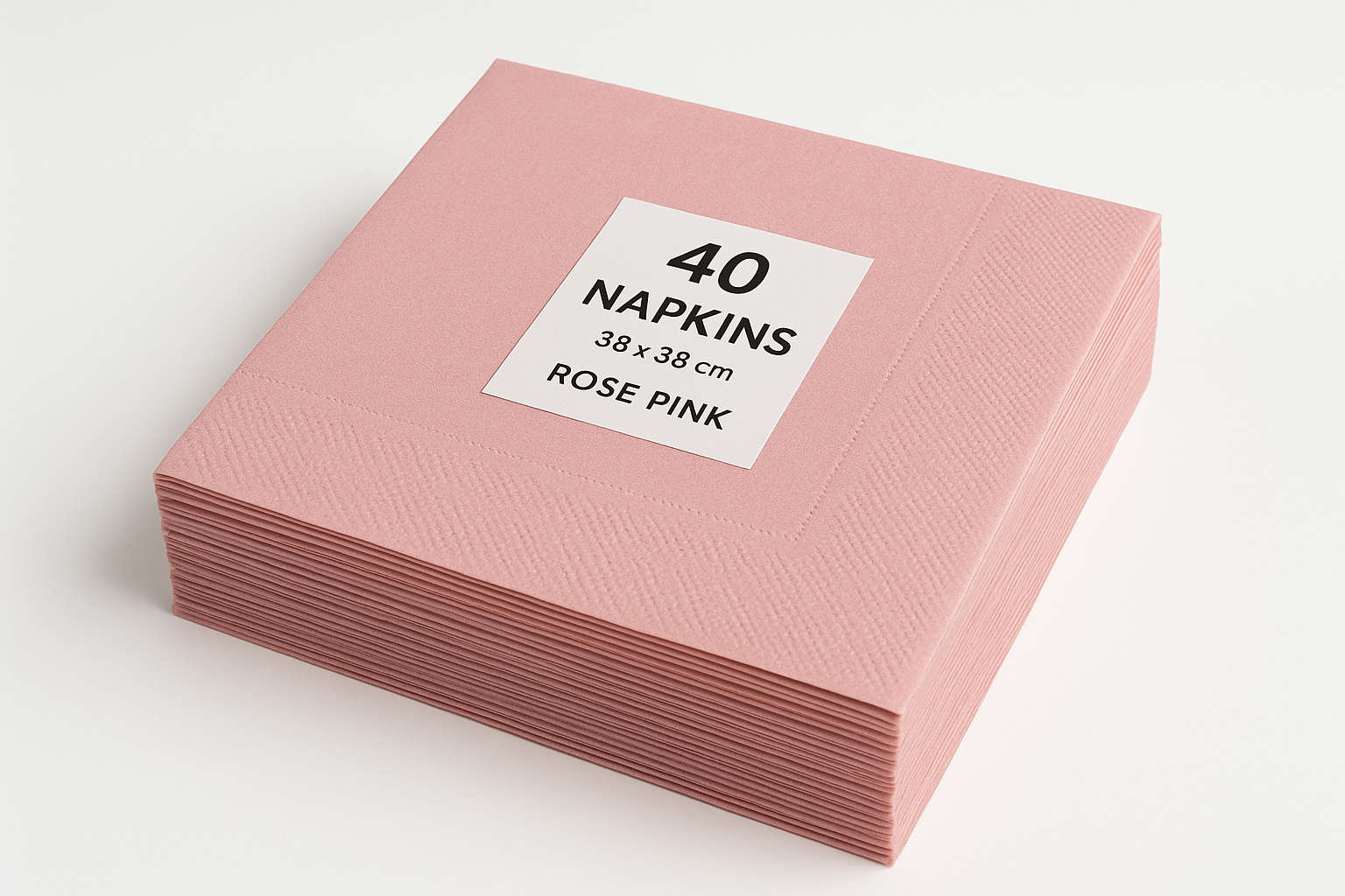 Serviettes en papier Rose – 38×38 Paq 40