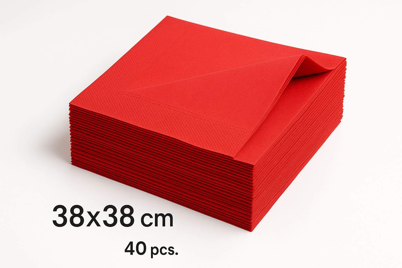 Serviettes en papier Rouge – 38×38 Paq 40